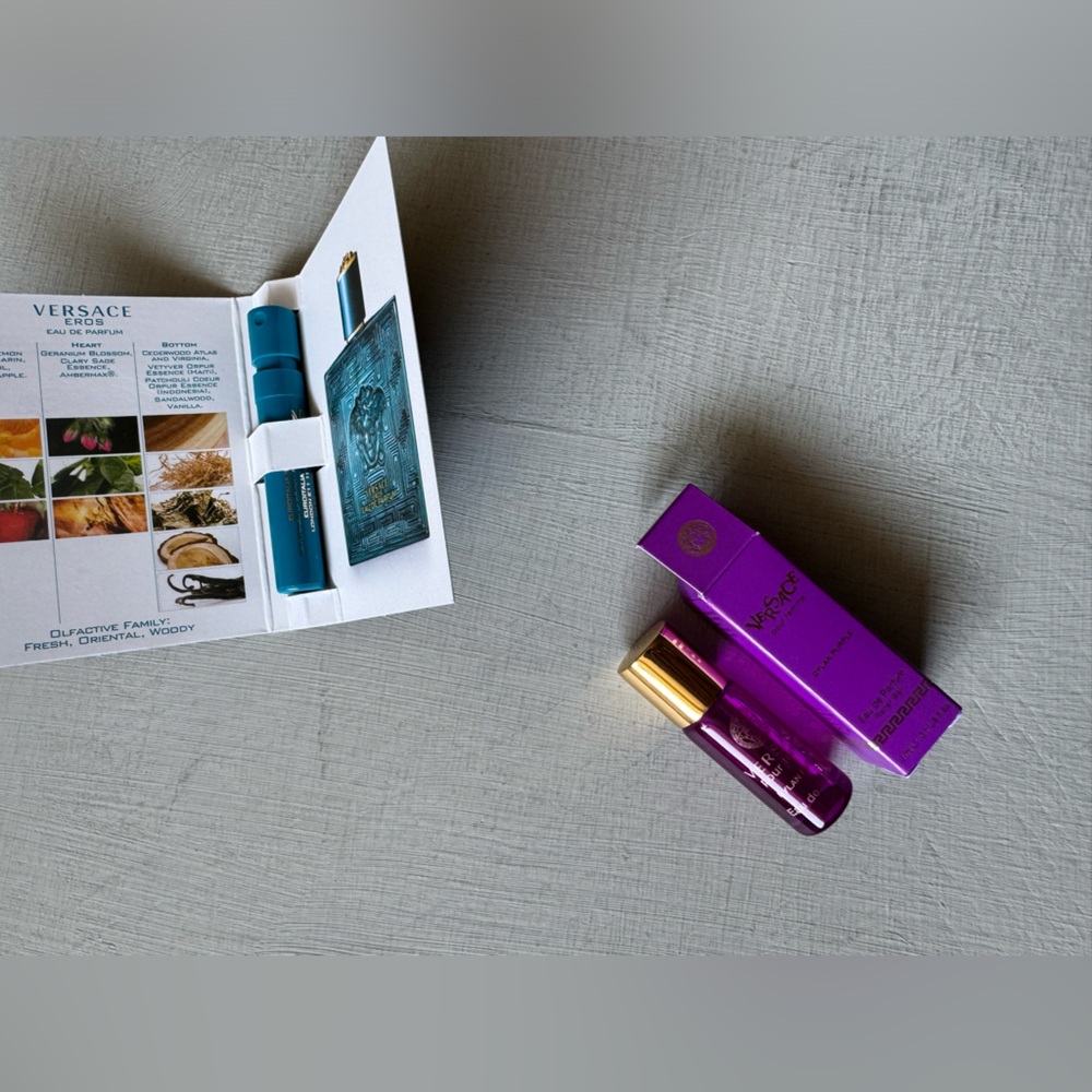 NWT Versace Dylan Purple EDP + Versace Eros EDP